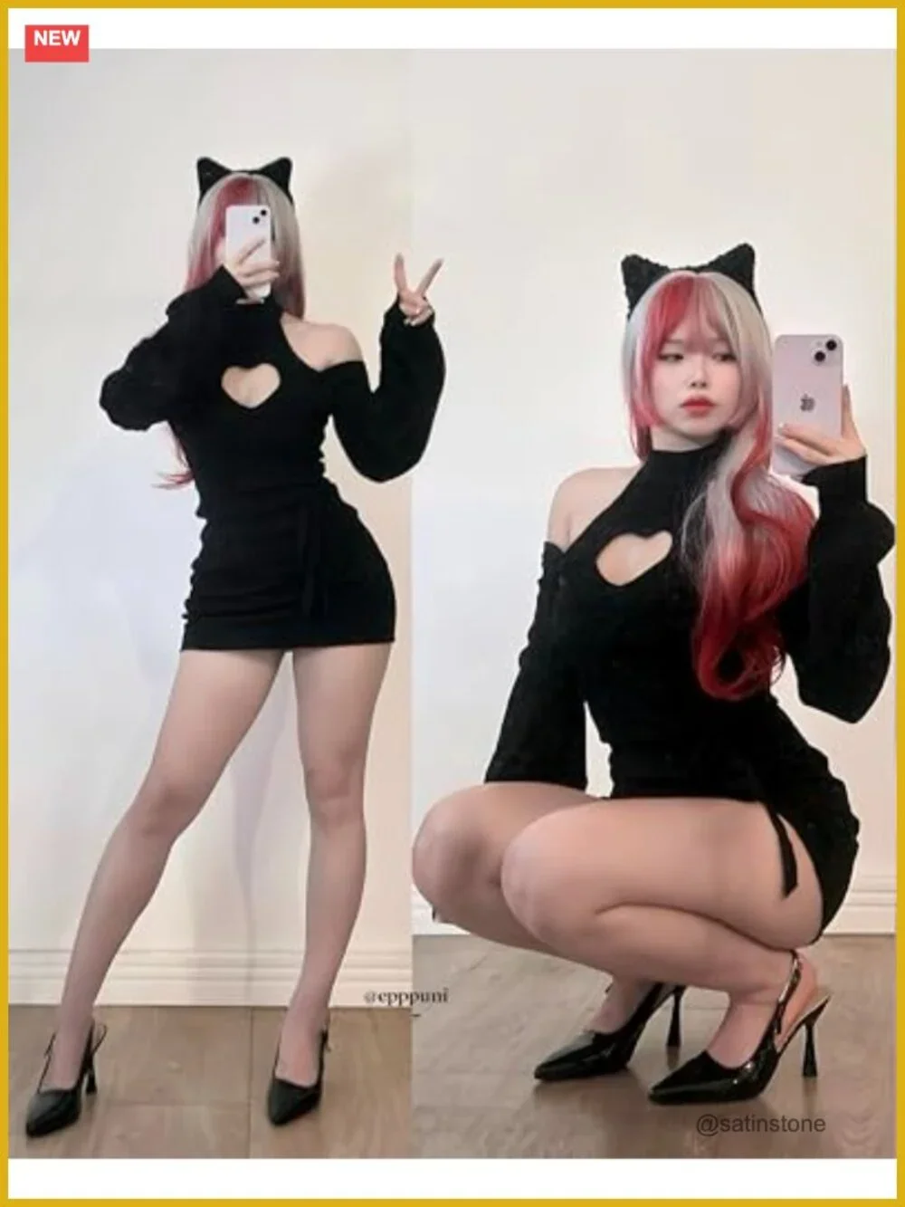Heart Sweater Lingerie Bodysuit Sexy Cosplay for Women Cosplay Anime Set